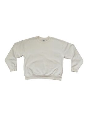 TNA Aritzia Sweatfleece Cozy Fleece White Sweatshirt - Large